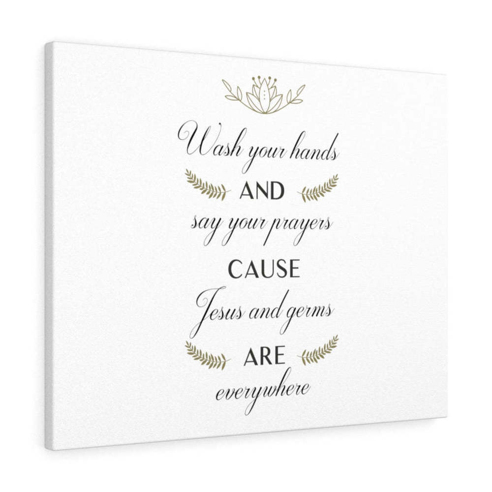 Scripture Sign  Say Your Prayers Bible Verse Canvas Christian Wall Art Ready to